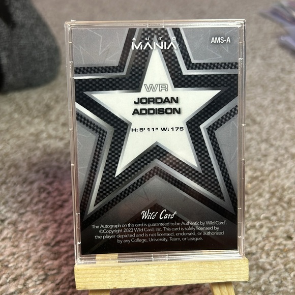 Jordan Addison Wild Card Mania Rookie Autograph 4/5 #AMS-A Minnesota Vikings - Picture 4 of 4